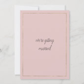 ミントグリーンピンク金ゴールドの葉のフローラ結婚の 招待状 (裏面)