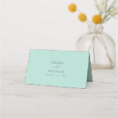 ミントグリーンピーチフローラ金ゴールドジオメト結婚リ プレイスカード (裏面)