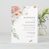 ミントグリーンピーチ&ホワイトフローラ結婚ズ 招待状 (スタンド正面)