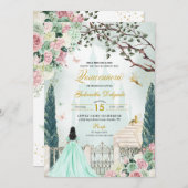 ミントグリーンフェアユタールエンチャントガーデンキンセアニェラ 招待状 (正面/裏面)