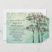 ミントグリーンフェアリーライトウッドジー結婚式招待状 招待状 (正面)