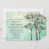 ミントグリーンフェアリーライトウッドジー結婚式招待状 招待状 (正面)