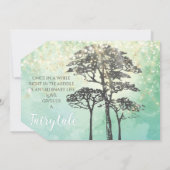 ミントグリーンフェアリーライトウッドジー結婚式招待状 招待状 (裏面)