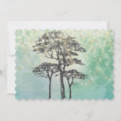 ミントグリーンフェアリーライトウッドジー結婚式招待状 招待状 (裏面)