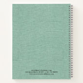 ミントグリーンフェイクリネン質感 ノートブック (裏面)