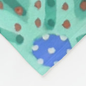 ミントグリーンフェスティバルフローラプリント フリースブランケット (角)