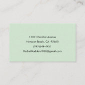 ミントグリーンフェミニンミニマリストスクリプト名前をカスタムする 名刺 (裏面)