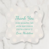 ミントグリーンフォイルおよび金ゴールド《写真》ぼけ味きらめく フェイバータグ (裏面)