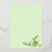 ミントグリーンフラワープリンスドレス クイーンセニョーラ ゴールド 箔招待状 (裏面)