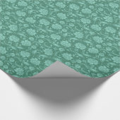 ミントグリーンフローラの背景 ラッピングペーパー (角)