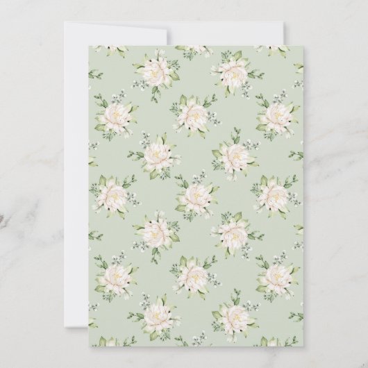 ミントグリーンフローラアナンドKarajプンジャビシーク結婚ズ 招待状 (裏面)