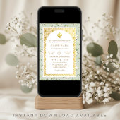 ミントグリーンフローラアナンドKarajプンジャビシーク結婚ズ 招待状