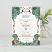 ミントグリーンフローラウエスタンシャーロランチキンセアニェラ 招待状 (スタンド正面)