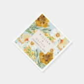 ミントグリーンフローラガーデンワイルドフラワー春の結婚式 スタンダードカクテルナプキン (角)
