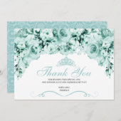 ミントグリーンフローラキンセアニェラサンキュー サンキューカード (正面/裏面)