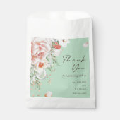 ミントグリーンフローラサンキューユー結婚式の引き出物バッグ フェイバーバッグ (正面)