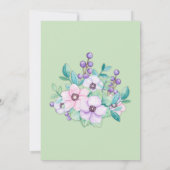 ミントグリーンフローラブライダルシャワー 招待状 (裏面)