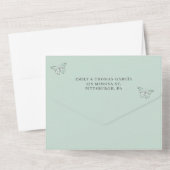 ミントグリーンフローラプリンセスシルバーキンセニェラ16 オールインワン招待状 (裏面)