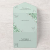 ミントグリーンフローラプリンセスシルバーキンセニェラ16 オールインワン招待状 (外側)