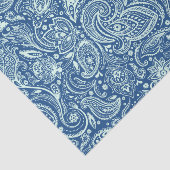 ミントグリーンフローラペイズリーカスタムブルーバックグラウンド 薄葉紙 (詳細)