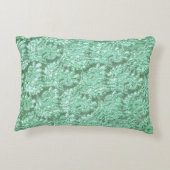 ミントグリーンフローラレースルックパターン アクセントクッション (裏面)