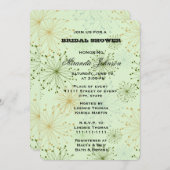 ミントグリーンフローラ抽象芸術ブライダル 招待状 (正面/裏面)