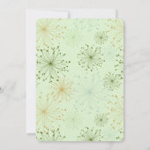 ミントグリーンフローラ抽象芸術ブライダル 招待状 (裏面)