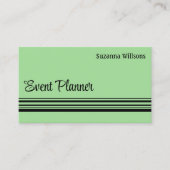ミントグリーンブラックストライププロフェッショナルとフォト 名刺 (正面)