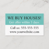 ミントグリーンブラック実在エテート不動産仲介業者ウィー買ハウス 名刺 (正面)