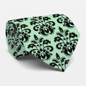 ミントグリーンブラック |ヴィンテージエレガントマスク ネクタイ (ロール)