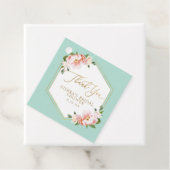 ミントグリーンブラッシュピンクゴールドジオメトリックブライズシャワー フェイバータグ (インサイチュ)