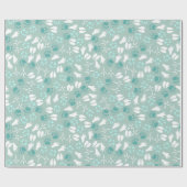 ミントグリーンブルーとカーメル動物トラックパターン ラッピングペーパー (フラット)