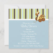 ミントグリーンブルーブラウン男の赤ちゃんシャワー招待状 招待状 (裏面)