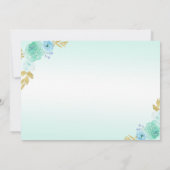 ミントグリーンプリンセスドレスキンセニェラ誕生日 サンキューカード (裏面)