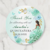 ミントグリーンプリンセスドレスキンセニェラ誕生日 フェイバータグ (裏面)