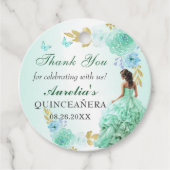 ミントグリーンプリンセスドレスキンセニェラ誕生日 フェイバータグ (正面)