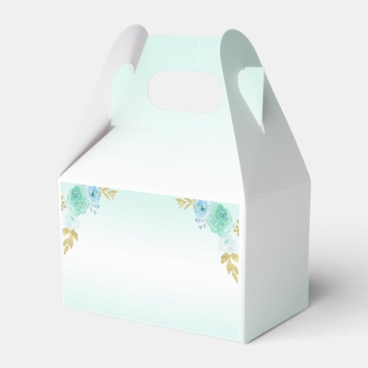 ミントグリーンプリンセスドレスキンセニェラ誕生日 フェイバーボックス (裏面サイド)