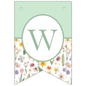 ミントグリーンヘッジホッグ赤ちゃんシャワーバンティング旗 バンティングフラッグ (第3の旗)