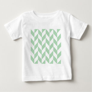 ミントグリーンヘリンボーンパターン ベビーTシャツ