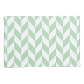 ミントグリーンヘリンボーンパターン 枕カバー (正面右)