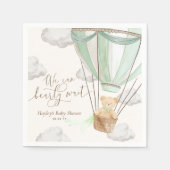 ミントグリーンベビーシャワーを待つことができる スタンダードカクテルナプキン (正面)