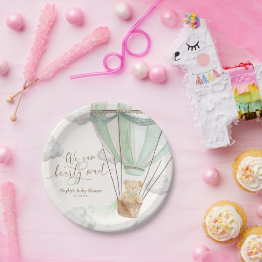 ミントグリーンベビーシャワーを待つことができる ペーパープレート (パーティー)