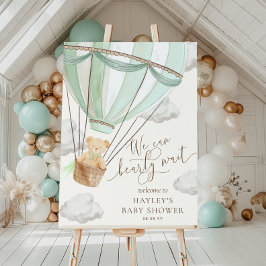 ミントグリーンベビーシャワーを待つことができる ポスター