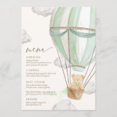 ミントグリーンベビーシャワーを待つことができる メニュー (正面)