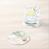 ミントグリーンベビーシャワーを待つことができる ラウンドペーパーコースター (インサイチュ)