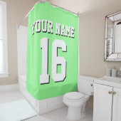 ミントグリーンホワイトスポーツジャージーチームジャージー シャワーカーテン (インサイチュ)