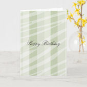 ミントグリーンホワイトゼブラストライプ カード (黄色い花)