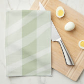 ミントグリーンホワイトゼブラストライプ キッチンタオル (四つ折り)