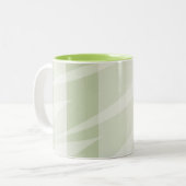 ミントグリーンホワイトゼブラストライプ ツートーンマグカップ (正面左)