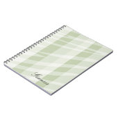 ミントグリーンホワイトゼブラストライプ ノートブック (左側)